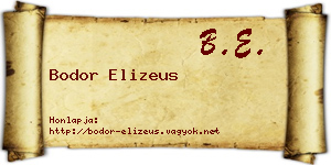 Bodor Elizeus névjegykártya